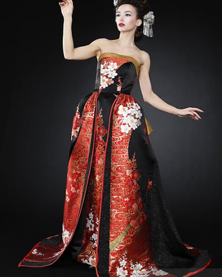 和柄マーメイドドレス - ウェディングドレス